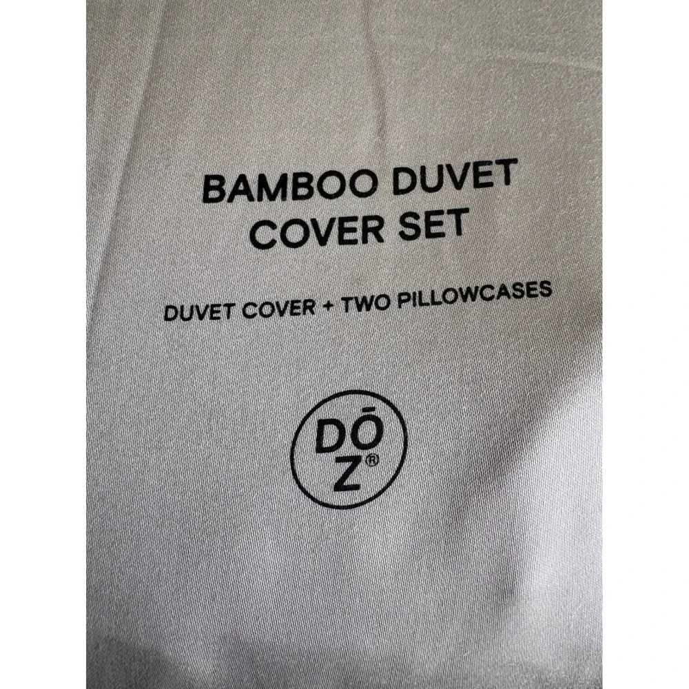 DOZ Sijo Queen Bamboo Duvet Cover 2 Shams‎ Sand Organic Luxury Sateen Unused